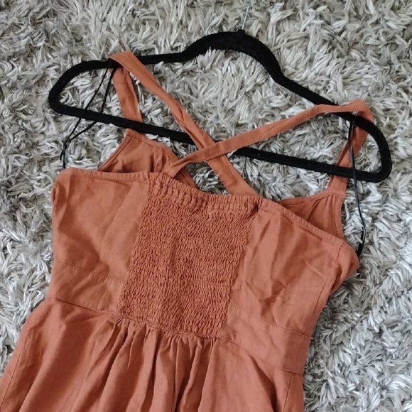 a.n.a Orange Tiered Midi Sundress with Spaghetti Straps - Picture 2 of 9